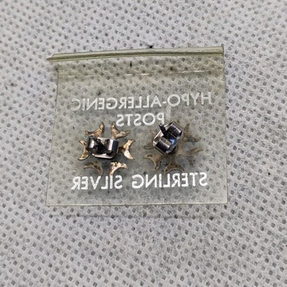 Vtg Fred Harvey Era Sterling Silver Whirling Log Post Stud Earrings - New NOS - Picture 4 of 4